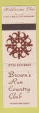 Matchbook Cover - Brown's Run Country Club Middletown OH