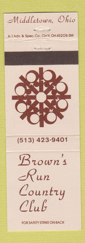 Matchbook Cover - Brown's Run Country Club Middletown OH