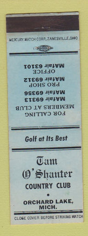 Matchbook Cover - Tam O'Shanter Country Club Orchard Lake MI