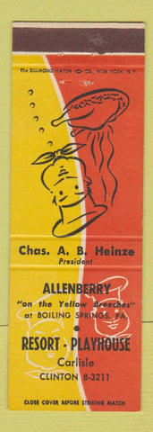 Matchbook Cover - Allenberry Resort Playhouse Carlisle PA