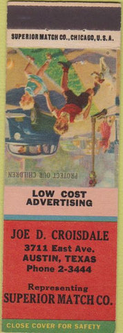 Matchbook Cover - Joe Croisdaale Austin TX Superior Match