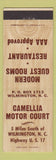 Matchbook Cover - Camellia Motor Court Wilmington NC