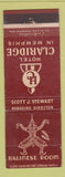 Matchbook Cover - Hotel Claridge Memphis TN Balinese Room