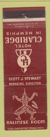 Matchbook Cover - Hotel Claridge Memphis TN Balinese Room