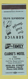 Matchbook Cover - Clarke's Motel Eureka CA