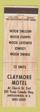 Matchbook Cover - Claymore Motel Antigonish NS
