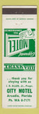 Matchbook Cover - City Motel Arcadia FL