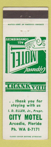 Matchbook Cover - City Motel Arcadia FL