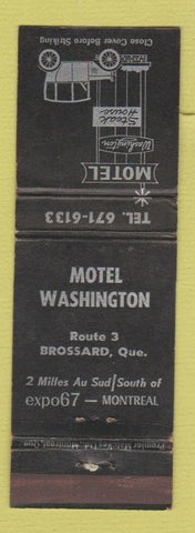 Matchbook Cover - Motel Washington Brossard QC Expo 1967 Montreal