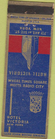 Matchbook Cover - Hotel Victoria New York cIty
