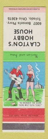 Matchbook Cover - Clayton's Hobby House Toledo OH hillbilly