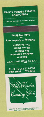 Matchbook Cover - Palos Verdes Country Club CA