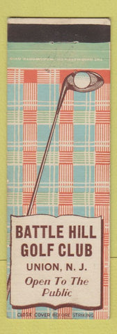 Matchbook Cover - Battle Hill Golf Club Union NJ