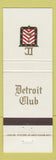 Matchbook Cover - Detroit Club MI
