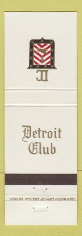 Matchbook Cover - Detroit Club MI