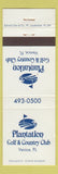 Matchbook Cover - Plantation Golf and Country Club Venice FL