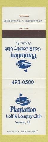 Matchbook Cover - Plantation Golf and Country Club Venice FL