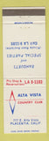 Matchbook Cover - Alta Vista Country Club Placentia CA