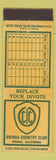Matchbook Cover - Orinda Country Club Orinda CA