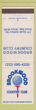 Matchbook Cover - Brookwood Country Club Wood Dale IL