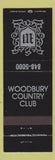 Matchbook Cover - Woodbury Country Club NJ