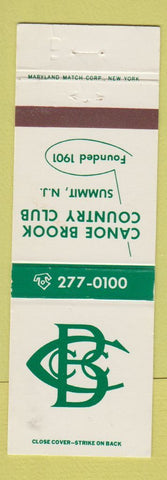 Matchbook Cover - Canoe Brook Country Club Summit NJ