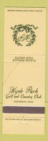Matchbook Cover - Hyde Park Golf and Country Club Cincinnati OH