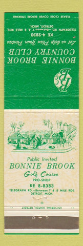 Matchbook Cover - Bonnie Brook Country Club Detroit MI
