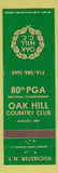 Matchbook Cover - Oak Hill Country Club Rochester NY 1980 PGA Championship