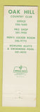 Matchbook Cover - Oak Hill Country Club Rochester NY 1980 PGA Championship