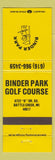 Matchbook Cover - Binder Park Golf Course Battle Creek MI