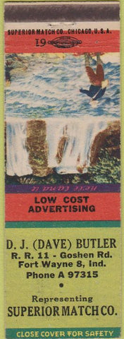 Matchbook Cover - DJ Butler Superior Match Fort Wayne IN