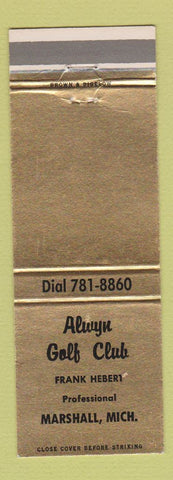 Matchbook Cover - Alwyn Golf Club Marshall MI