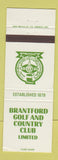 Matchbook Cover - Brantford Golf and Country Club ON