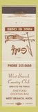 Matchbook Cover - West Branch Country Club West Branch MI