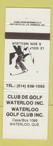 Matchbook Cover - Club De Golf Waterloo QC