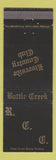 Matchbook Cover - Riverside Country Club Battle Creek MI BLACK