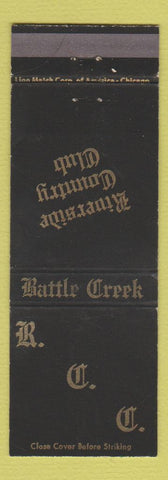 Matchbook Cover - Riverside Country Club Battle Creek MI BLACK