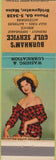 Matchbook Cover - Burnham's Gulf oil gas Bridgewater ME pinup