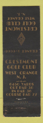 Matchbook Cover - Crestmont Golf Club West Orange NJ WEAR