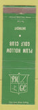 Matchbook Cover - Plum Hollow Golf Club Detroit MI WEAR