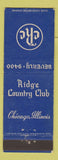 Matchbook Cover - Ridge Country Club Chicago IL