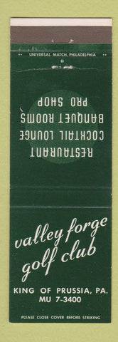 Matchbook Cover - Valley Forge Golf Club King of Prussia PA