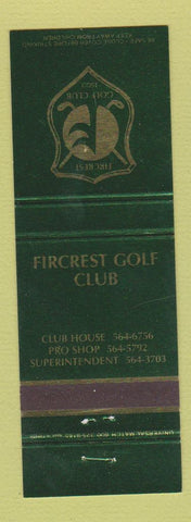 Matchbook Cover - Fircrest Golf Club WA