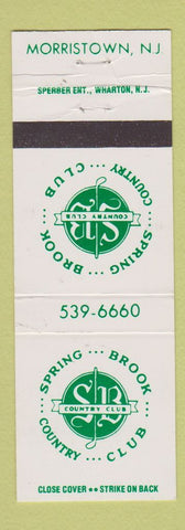 Matchbook Cover - Spring Brook Country Club Morristown NJ