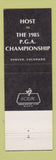 Matchbook Cover - Cherry Hills Country Club Denver Colorado