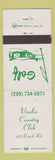 Matchbook Cover - Visalia Country Club CA