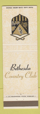 Matchbook Cover - Bethesda Country Club MD