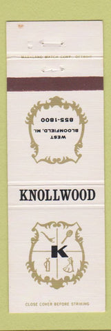Matchbook Cover - Knollwood Golf Club West Bloomfield MI