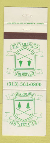 Matchbook Cover - Dearborn Country Club MI